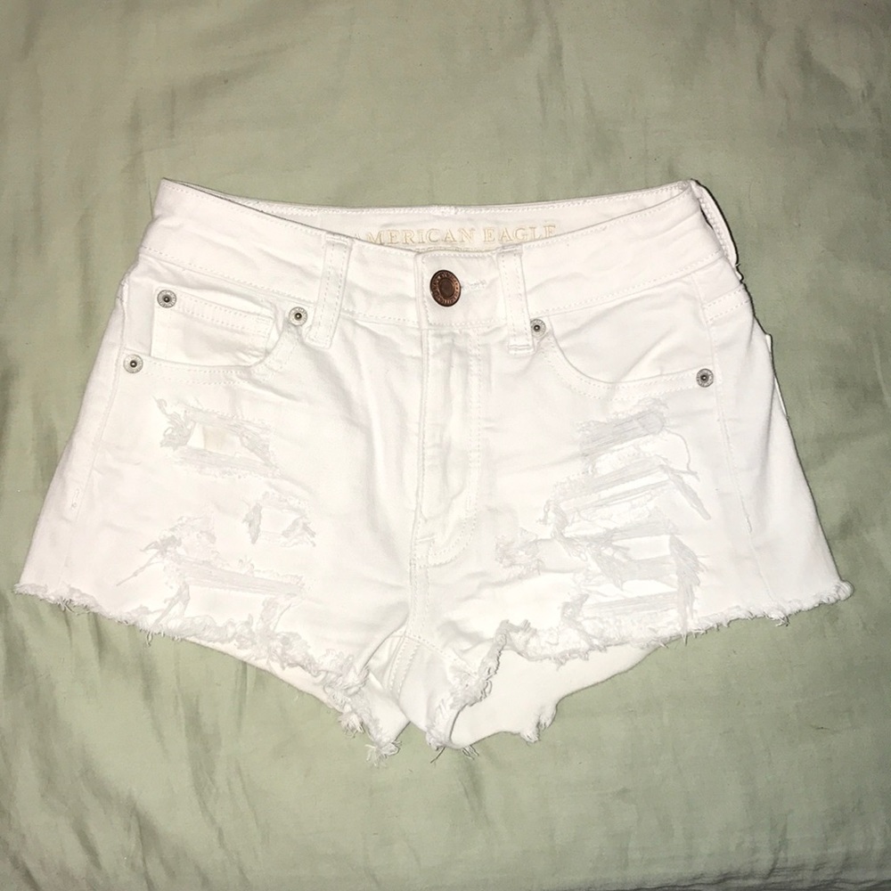 American Eagle White Jean Shorts